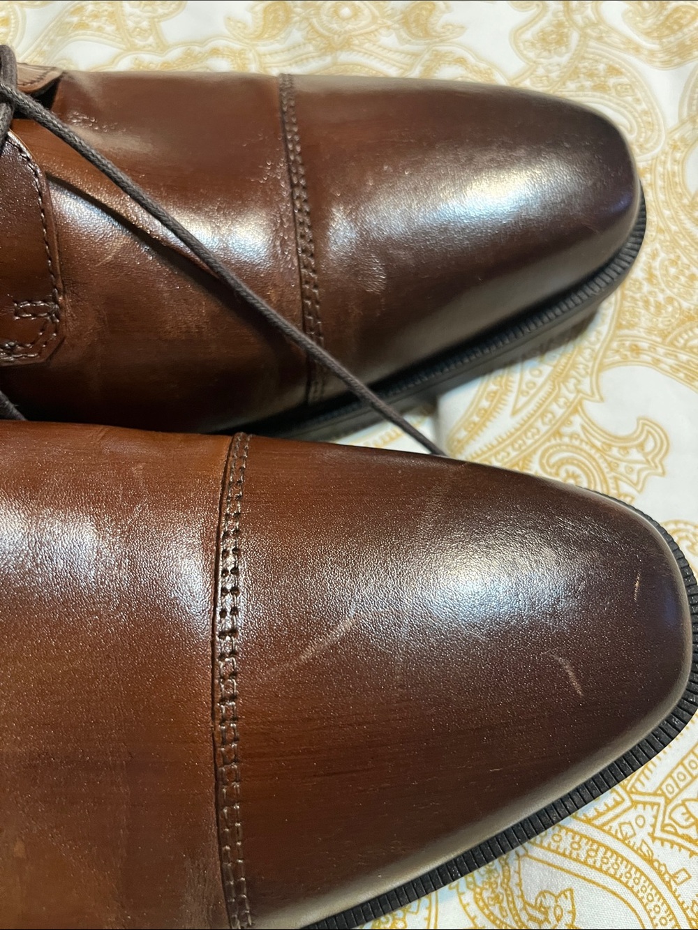 Johnston & Murphy Brown Leather Derby Shoes - Picture 2 of 8
